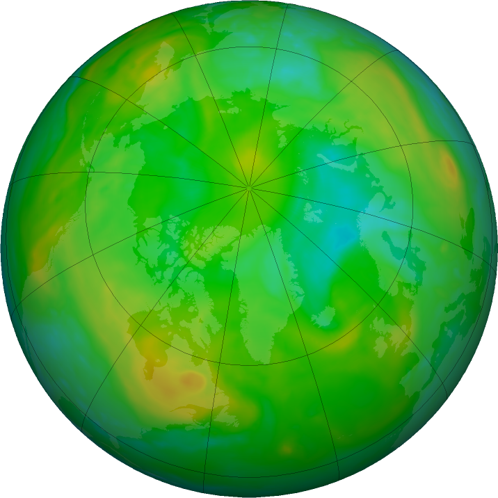 Arctic ozone map for 03 July 2022